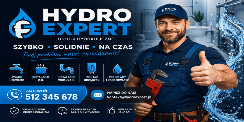 Banner reklamowy firmy Hydro Expert Antoni Więckowski Gliwice